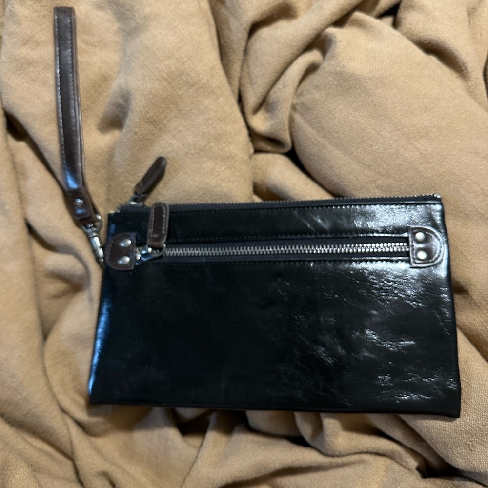 Black Vegan Leather Shiraleah Wristlet Wallet